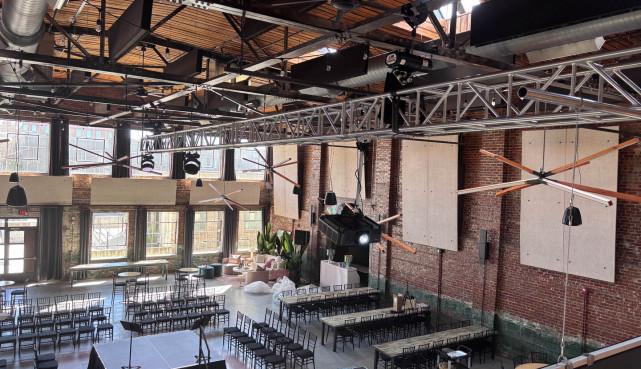 Truss lighting for a wedding