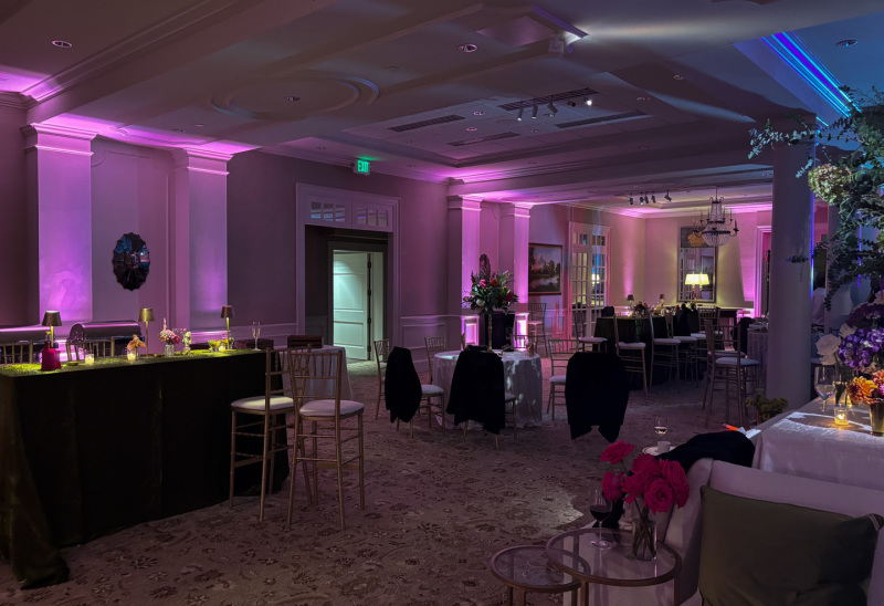 Uplighting at Forsyth Country Club for a wedding